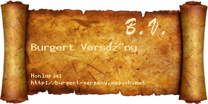 Burgert Versény névjegykártya